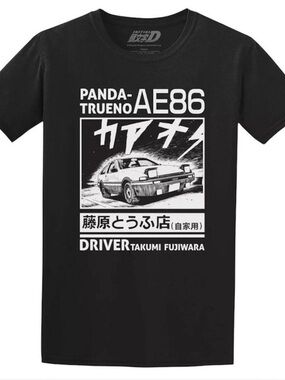 AE86 Panda Trueno Graphic Tee - Black & White Size 2X